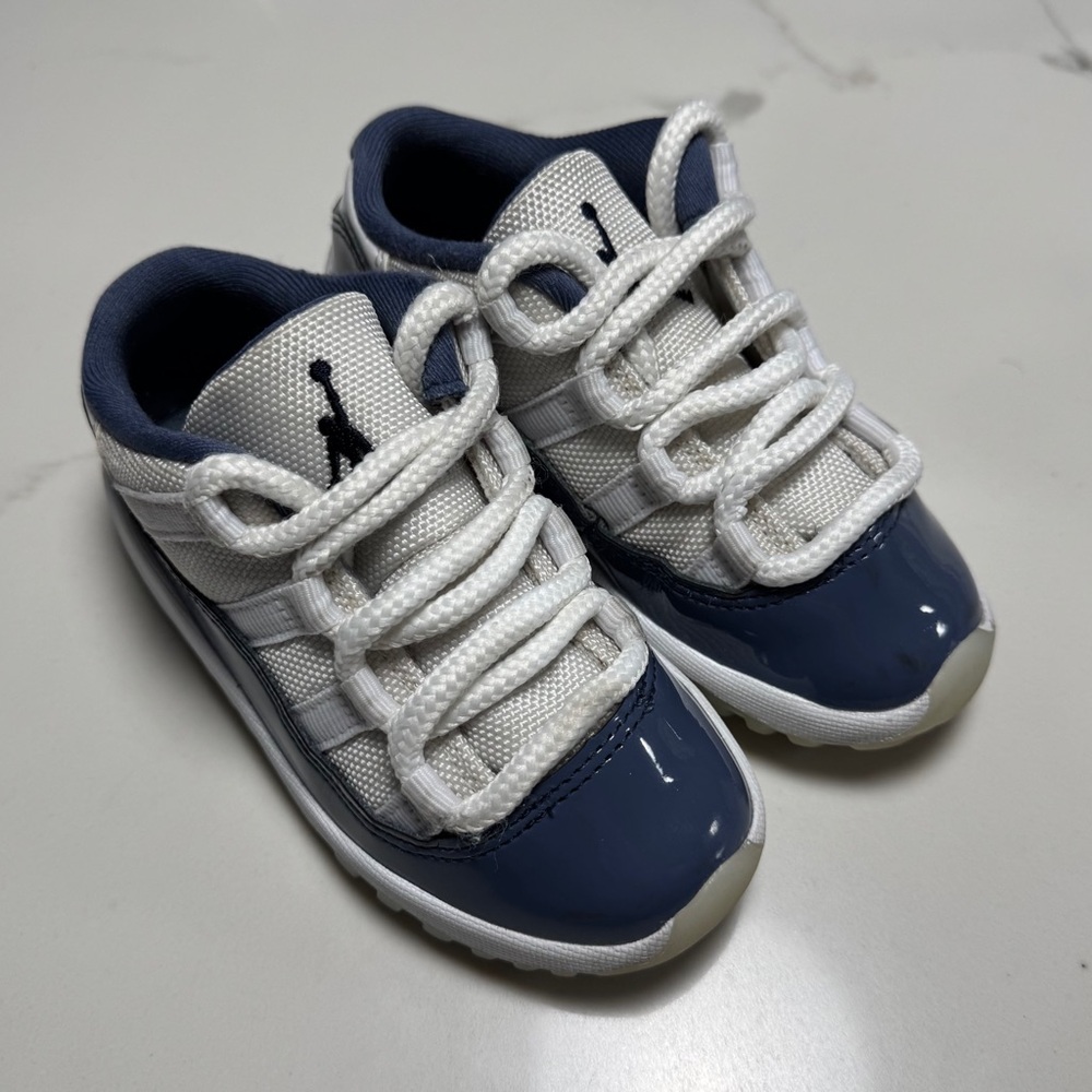 Jordan 11 Toddler Navy and White Low-Top Sneakers